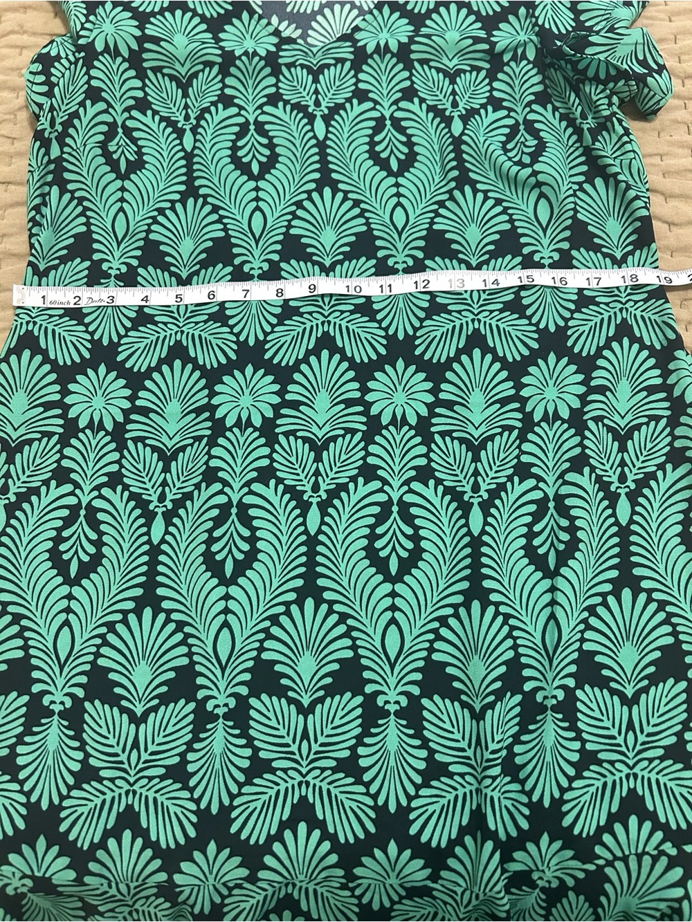 Cabi Green Patterned Dress. (Dress only). - Picture 6 of 9